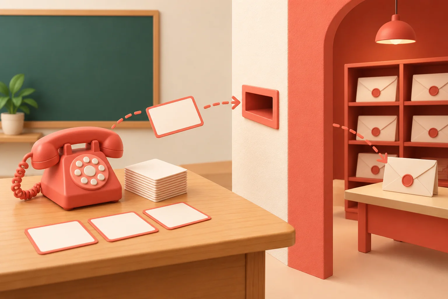 A teaching model of SMS flow kept apart from private messages